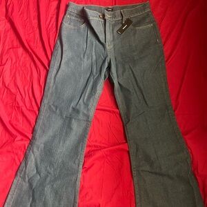 Dark washed flared jeans